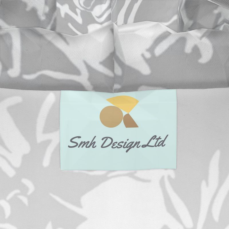 Women | Hooded Rain Mac | Abstract Whiskers Design Grey & White | Outline Collection