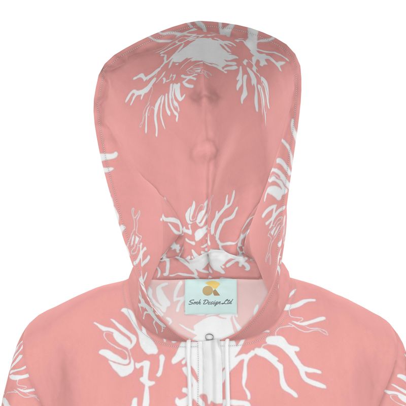 Women | Hooded Rain Mac | Abstract Whiskers Design Sundown & White | Outline Collection