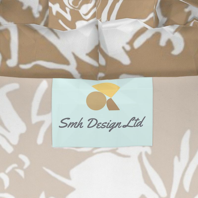 Women | Hooded Rain Mac | Abstract Whiskers Design Rodeo Dust & White | Outline Collection