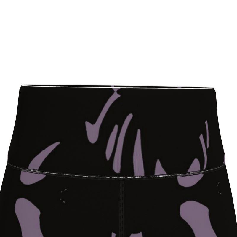 Autumn Arrival | Women | Sports Leggings | Tumbling Slivers Design Mamba & Black | Fragmentation Collection