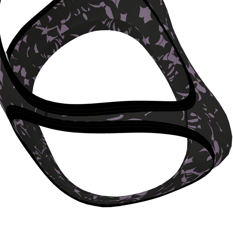 Autumn Arrival | Women | Sports Bra | Tumbling Slivers Design Mamba & Black | Fragmentation Collection