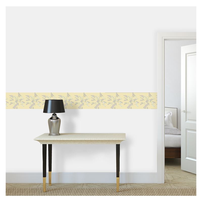 Interiors | Wall Border | Anabasis Design Sandwisp Cloudy & White | Breakthrough Collection