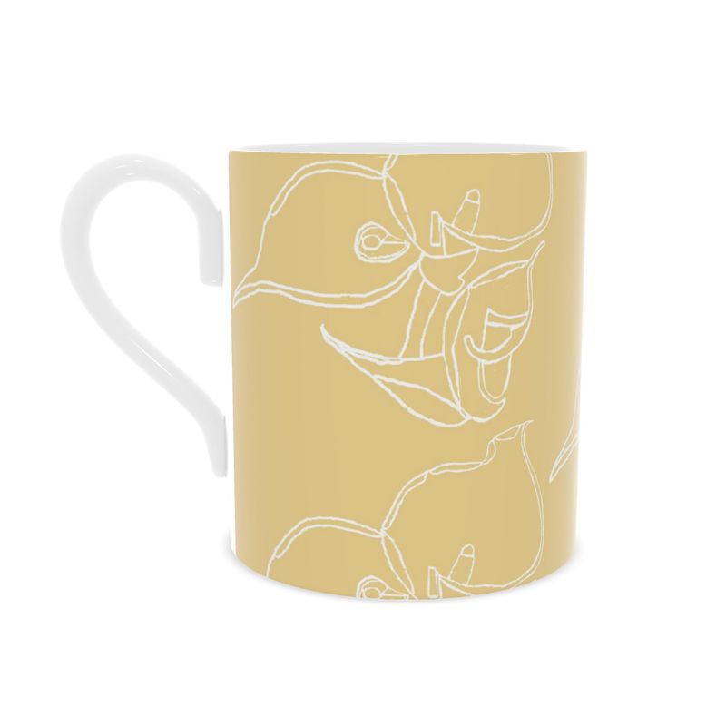 Homeware Accessories | Bone China Mug | 3D Silhouette Design Chamois & White | Outline Collection