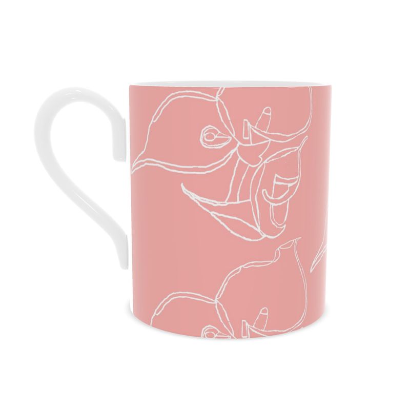 Homeware Accessories | Bone China Mug | 3D Silhouette Design Sundown & White | Outline Collection