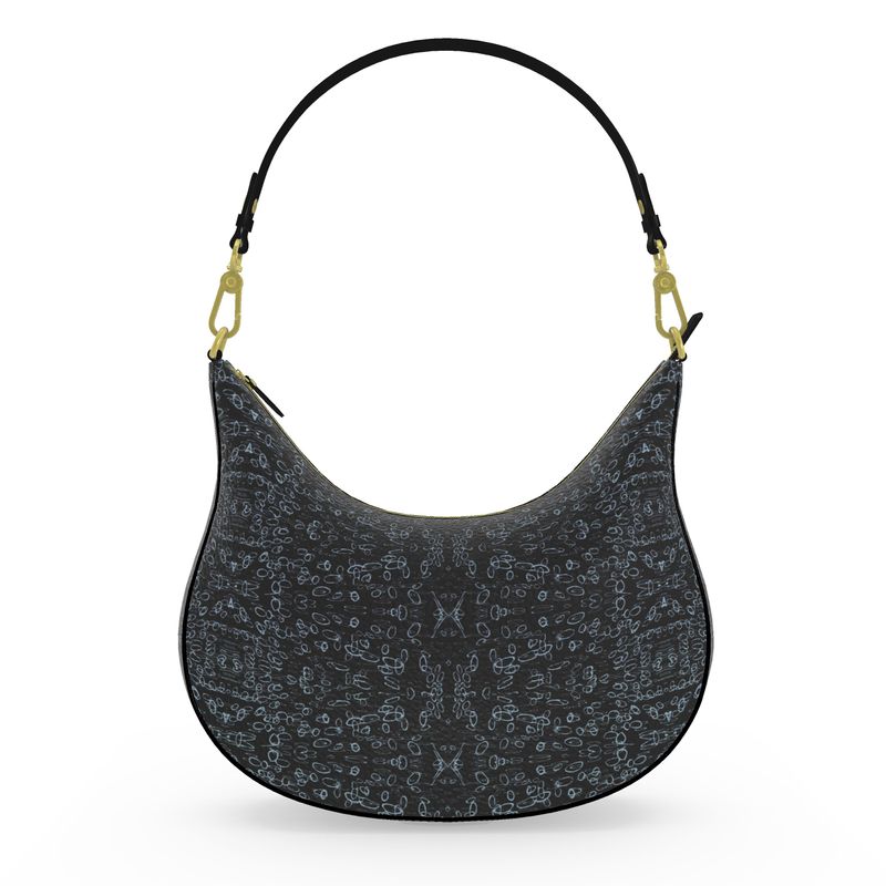 Approaching Christmas | Gifts | Women | Curve Hobo Bag | Profile Vortex Design Nepal & Black | Outline Glints Collection