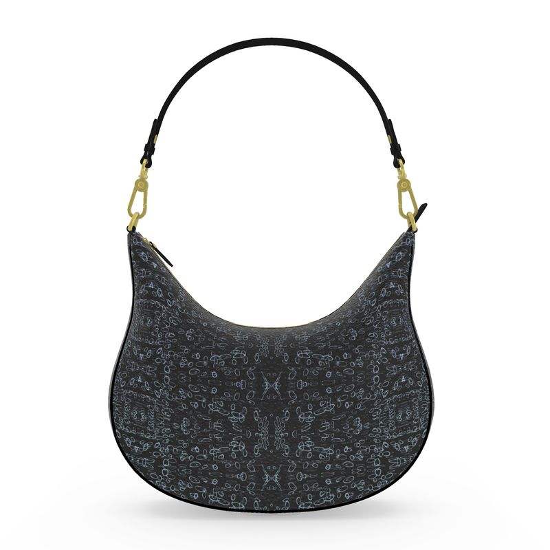 Approaching Christmas | Gifts | Women | Curve Hobo Bag | Profile Vortex Design Nepal & Black | Outline Glints Collection