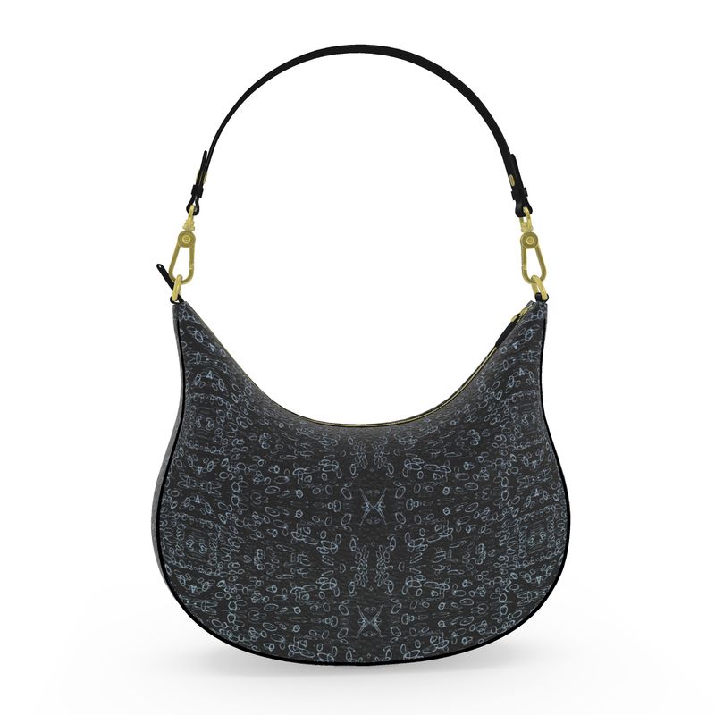 Approaching Christmas | Gifts | Women | Curve Hobo Bag | Profile Vortex Design Nepal & Black | Outline Glints Collection