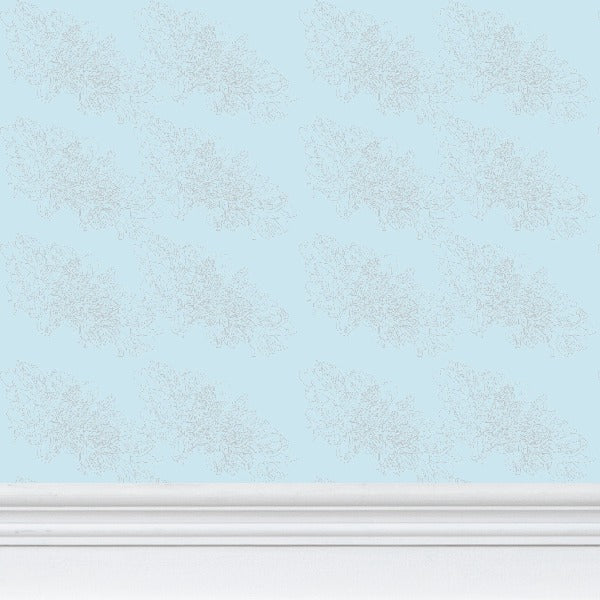 Interiors | Wallpaper | Evening Shadow Design Cornflower & Grey | Outline Collection