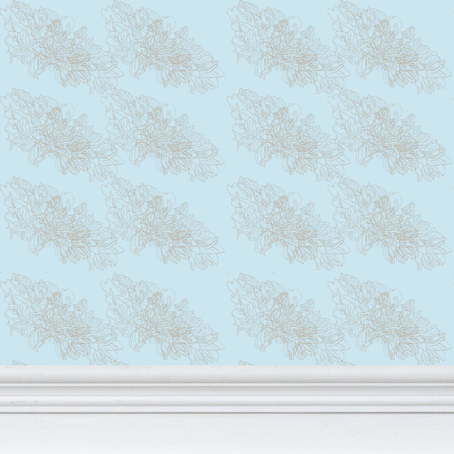 Interiors | Wallpaper | Evening Shadow Design Cornflower & Rodeo Dust | Outline Collection