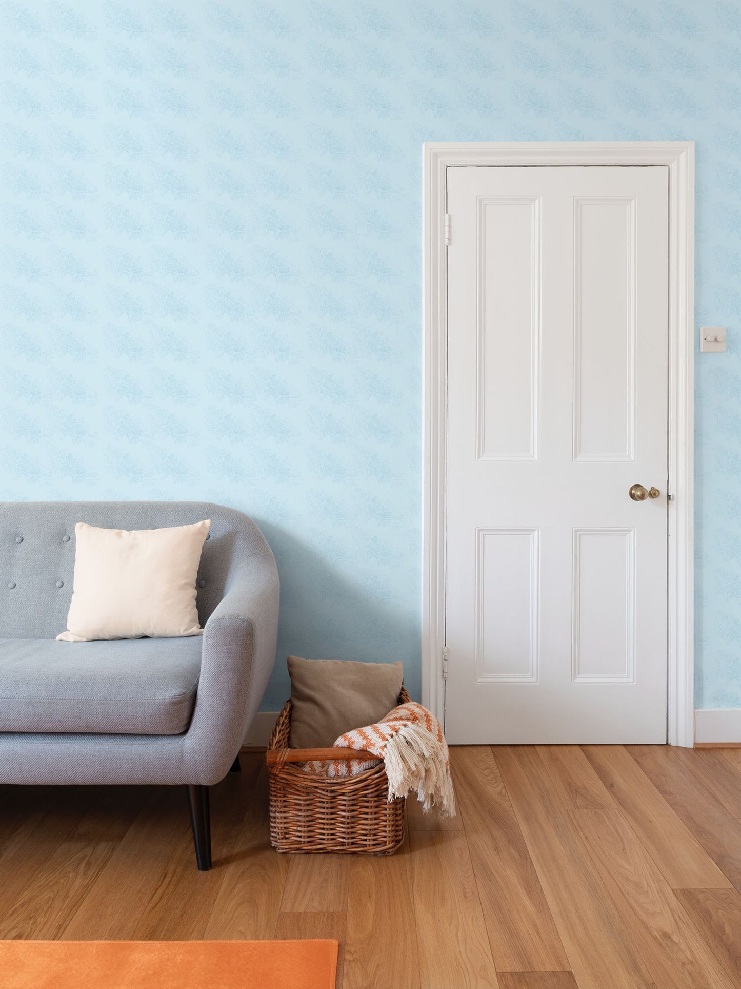 Interiors | Wallpaper | Evening Shadow Design Cornflower & Cornflower | Outline Collection