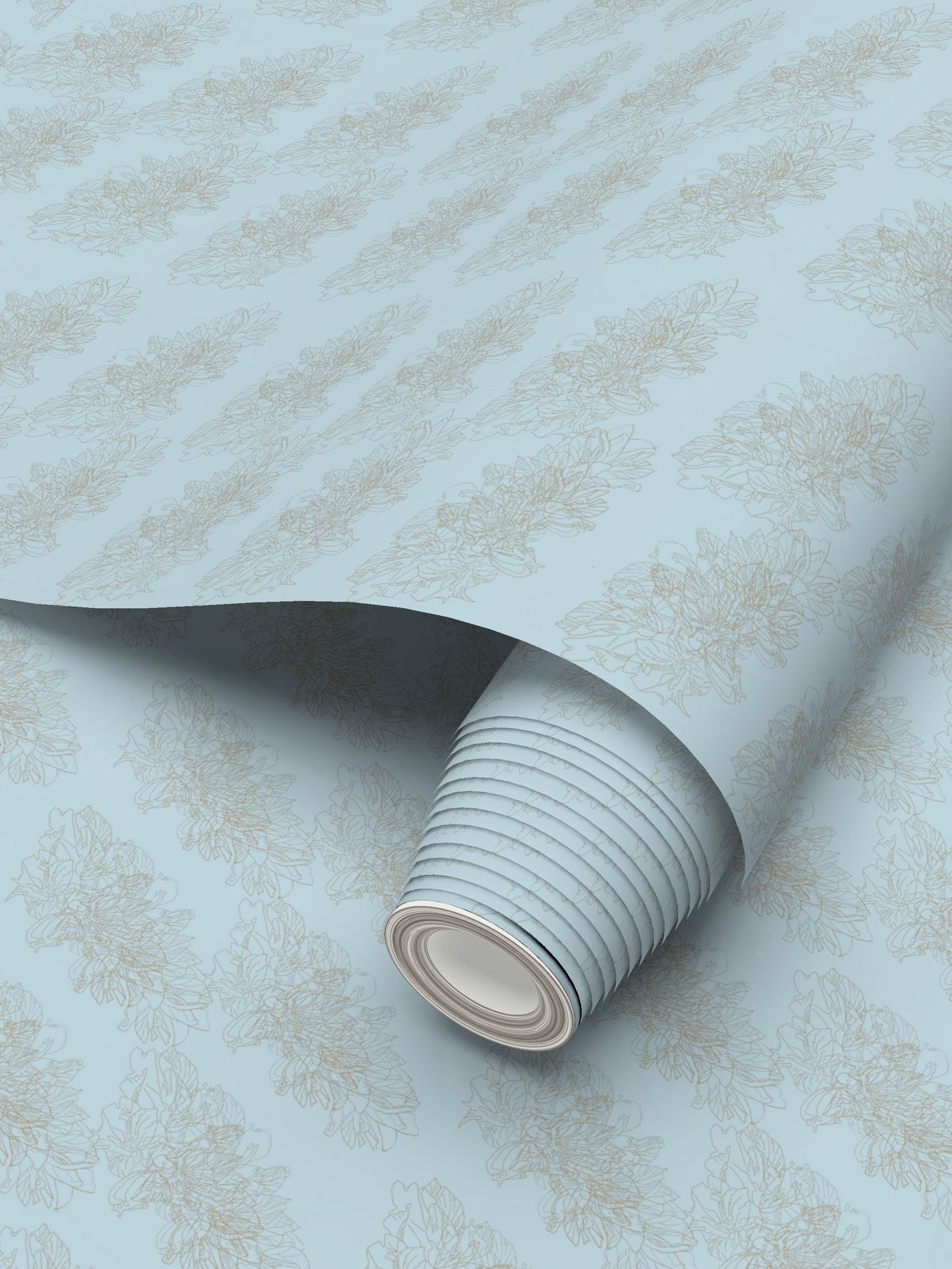 Interiors | Wallpaper | Evening Shadow Design Cornflower & Rodeo Dust | Outline Collection