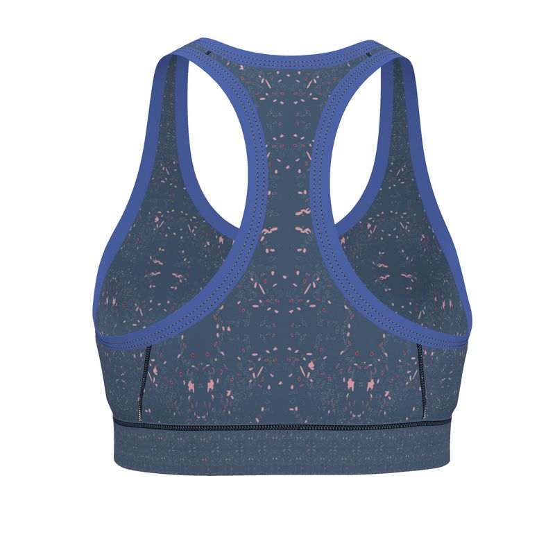 Autumn Arrival | Women | Sports Bra | Scatter Path Design Chambray & Multi | Clutter Collection