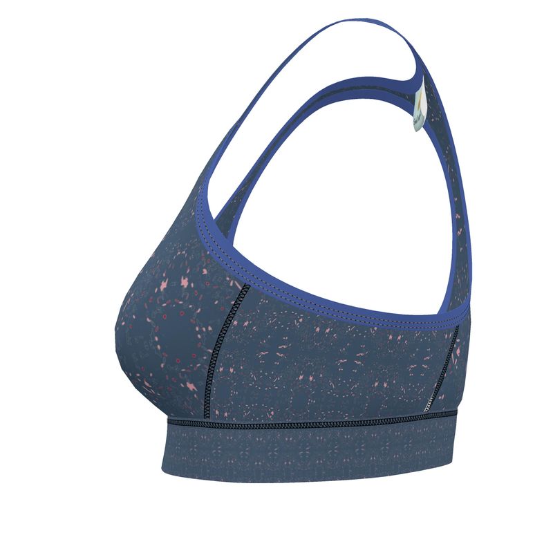 Autumn Arrival | Women | Sports Bra | Scatter Path Design Chambray & Multi | Clutter Collection