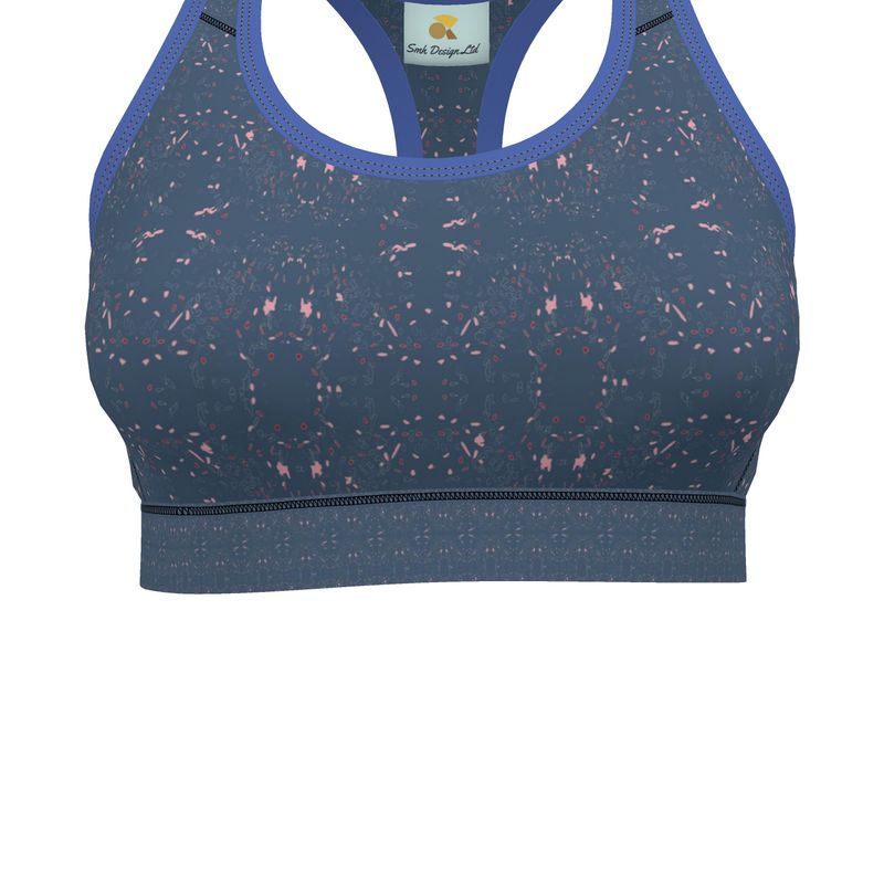 Autumn Arrival | Women | Sports Bra | Scatter Path Design Chambray & Multi | Clutter Collection
