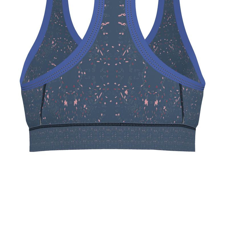 Autumn Arrival | Women | Sports Bra | Scatter Path Design Chambray & Multi | Clutter Collection