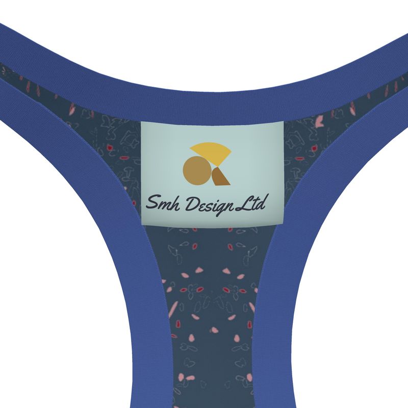 Autumn Arrival | Women | Sports Bra | Scatter Path Design Chambray & Multi | Clutter Collection