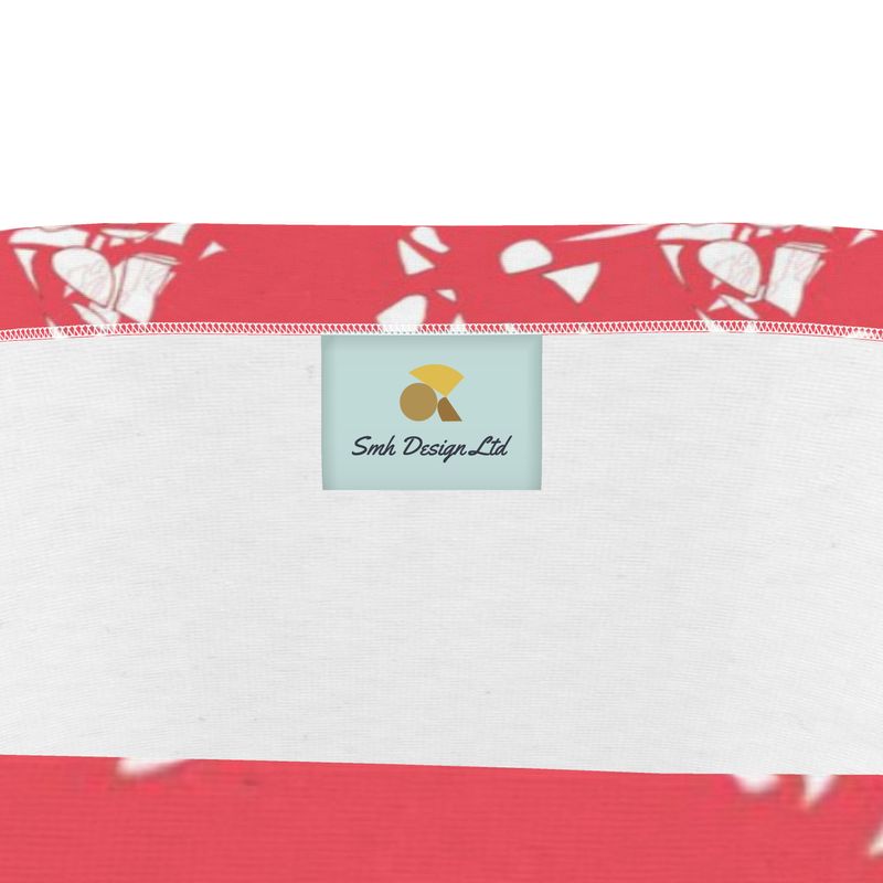 Women | Strapless Swimsuit | Aspired Emergence Design White & Red Outline on Venetian Red | Breakthrough Collection