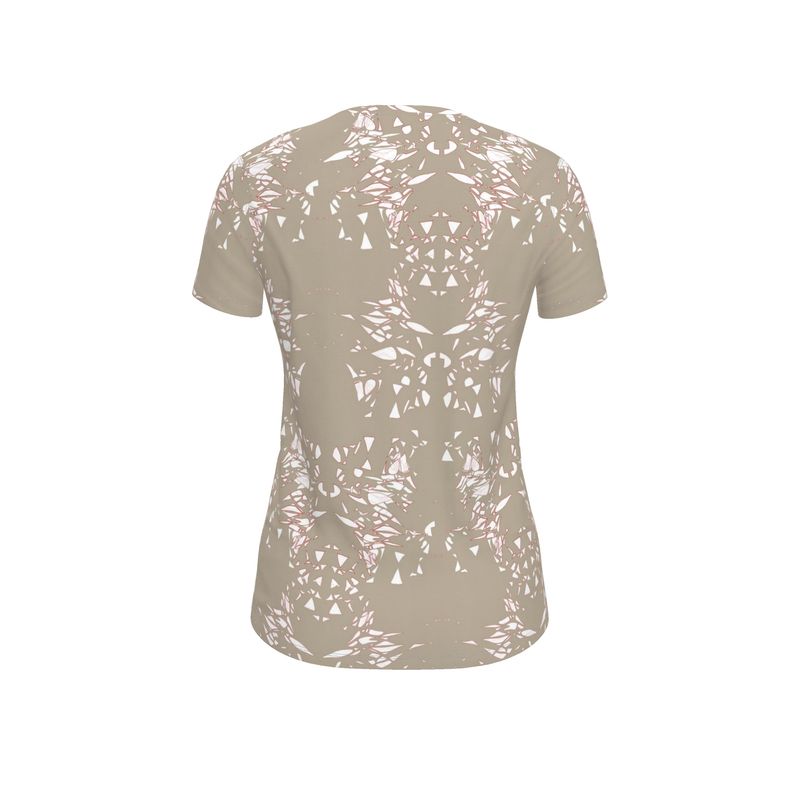 Women | T-Shirt | Surge of Emergence Design Bison Hide White & Red Outline | Breakthrough Collection