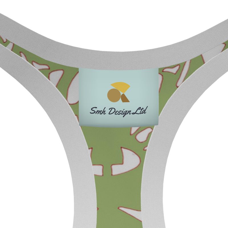 Activewear | Women | Sports Bra | Surge of Emergence Design Sushi White & Red Outline | Breakthrough Collection