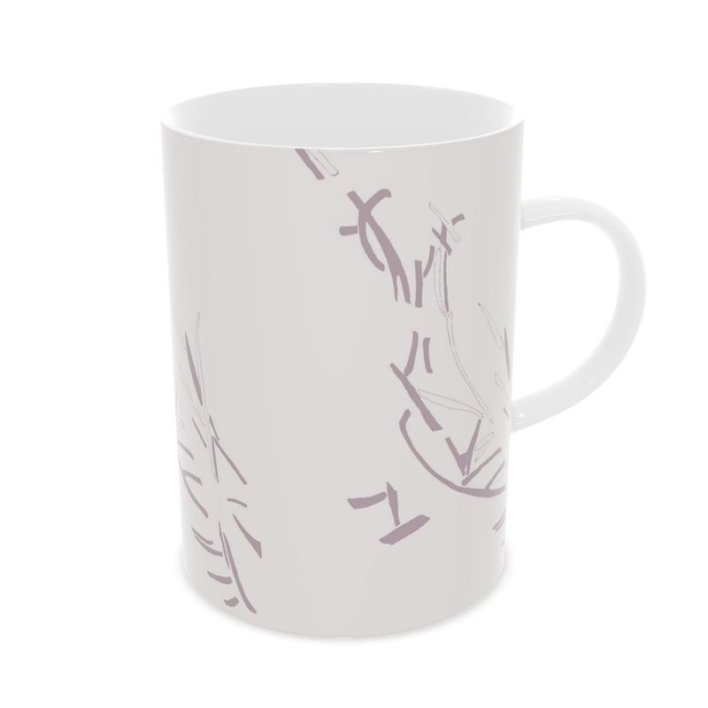 Autumn Arrival | Interiors | Fine Bone China Mug | Litter Trickle Design White 90% & Chatelle | Fragmentation Collection