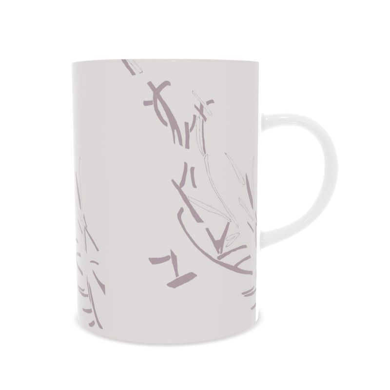 Autumn Arrival | Interiors | Fine Bone China Mug | Litter Trickle Design White 90% & Chatelle | Fragmentation Collection