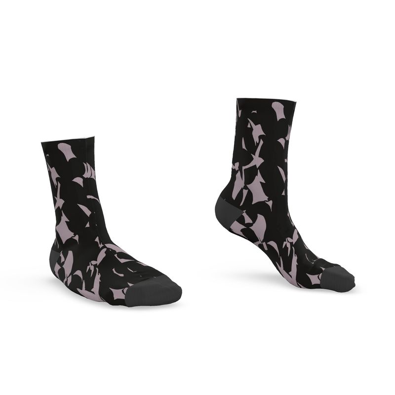 Approaching Christmas | Gifts | Men | Socks | Tumbling Slivers Design Black & Chatelle | Fragmentation Collection
