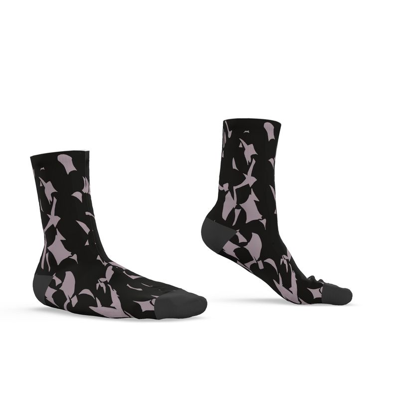 Approaching Christmas | Gifts | Men | Socks | Tumbling Slivers Design Black & Chatelle | Fragmentation Collection
