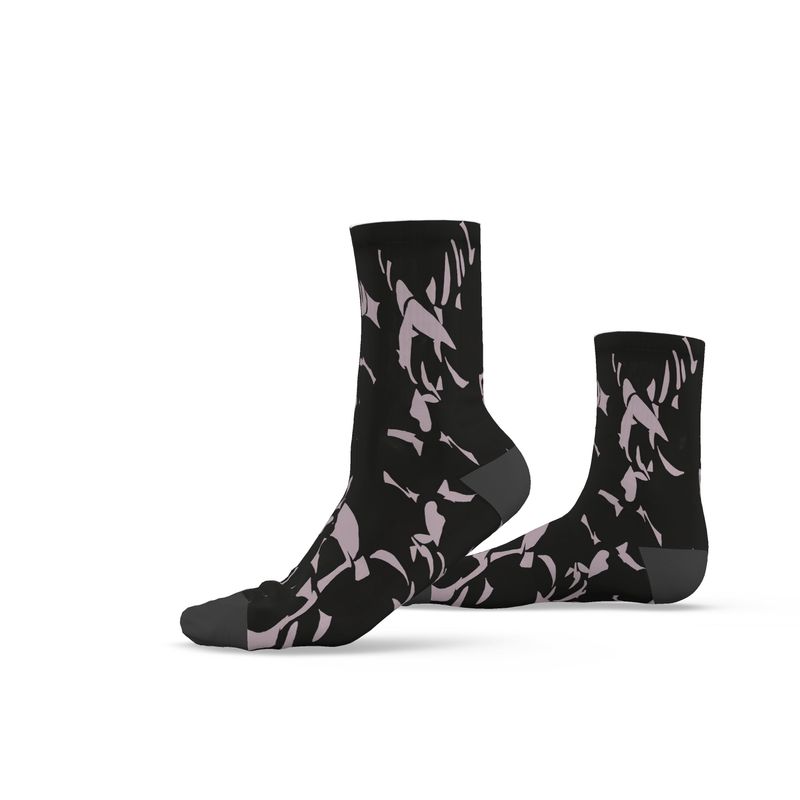 Approaching Christmas | Gifts | Men | Socks | Tumbling Slivers Design Black & Chatelle | Fragmentation Collection