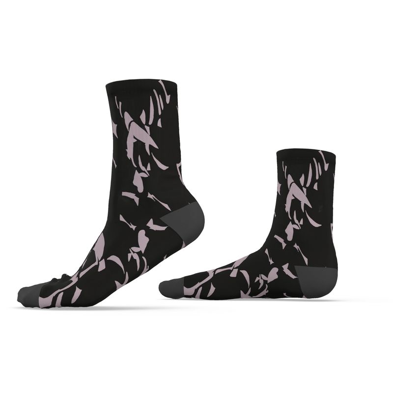 Approaching Christmas | Gifts | Men | Socks | Tumbling Slivers Design Black & Chatelle | Fragmentation Collection