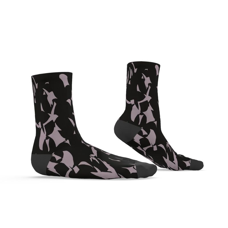 Approaching Christmas | Gifts | Men | Socks | Tumbling Slivers Design Black & Chatelle | Fragmentation Collection