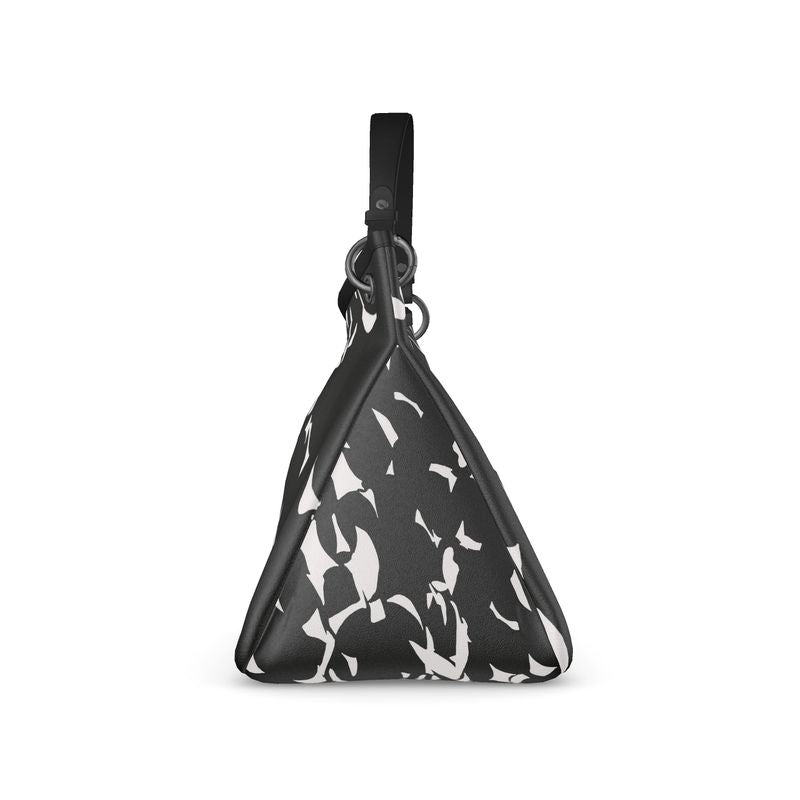 Approaching Christmas | Gifts | Women | Talbot Designer Slouch Bag | Tumbling Slivers Design White & Black | Fragmentation Collection
