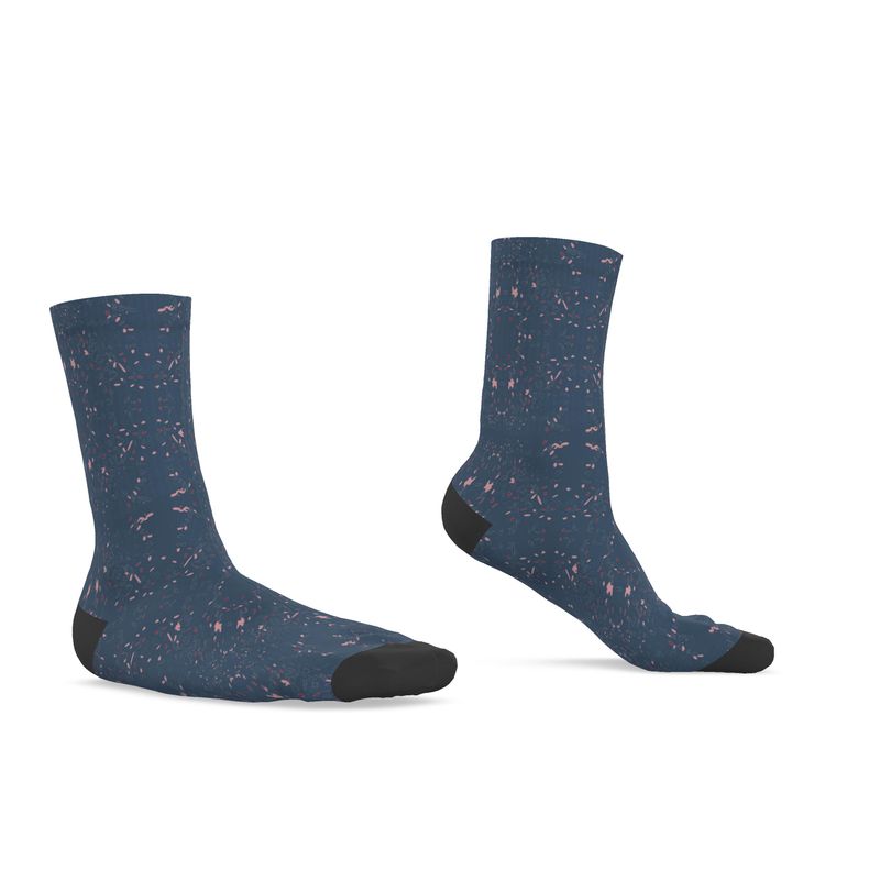 Approaching Christmas | Gifts | Men | Socks | Scatter Path Design Chambray & Multi | Clutter Collection