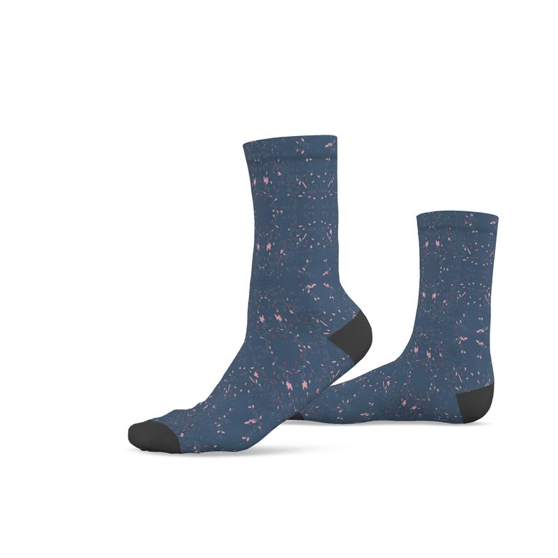 Approaching Christmas | Gifts | Men | Socks | Scatter Path Design Chambray & Multi | Clutter Collection