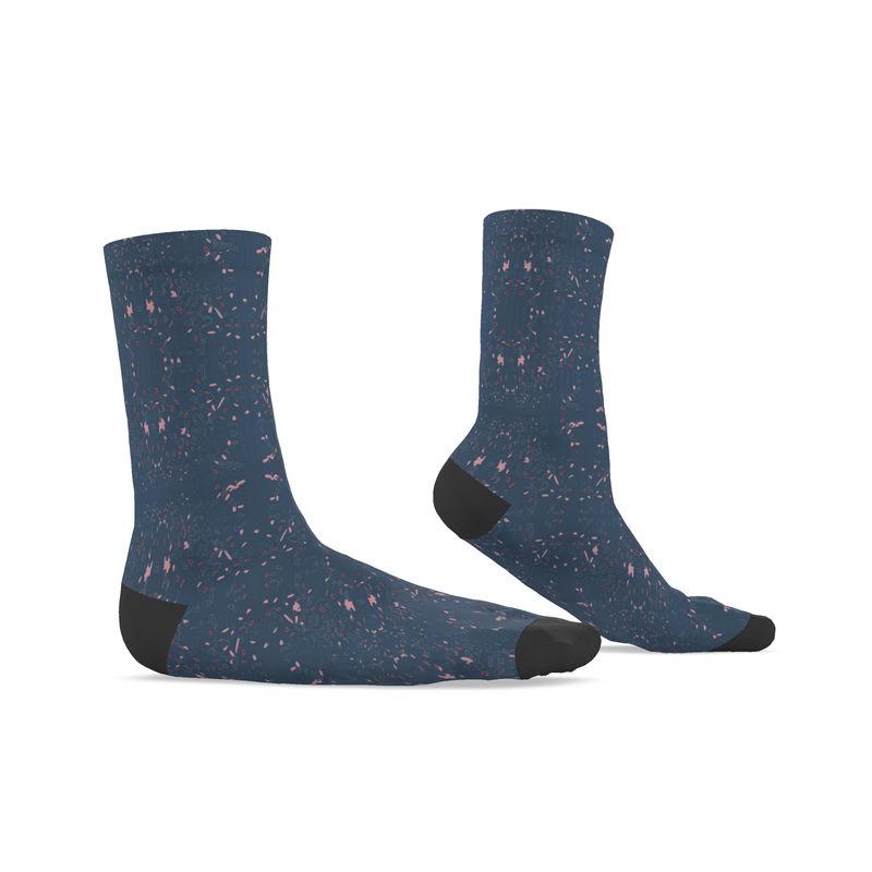 Approaching Christmas | Gifts | Men | Socks | Scatter Path Design Chambray & Multi | Clutter Collection