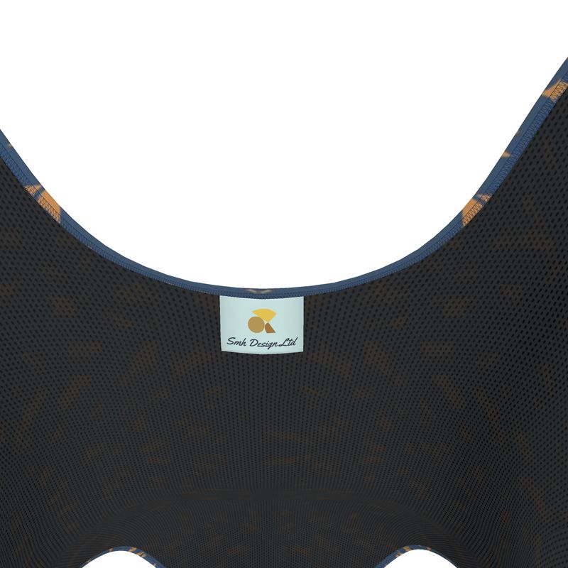 Clutter Collection - Activewear - Women - Swimsuit - Slithers Commotion Design - Chambray & Whiskey Sour