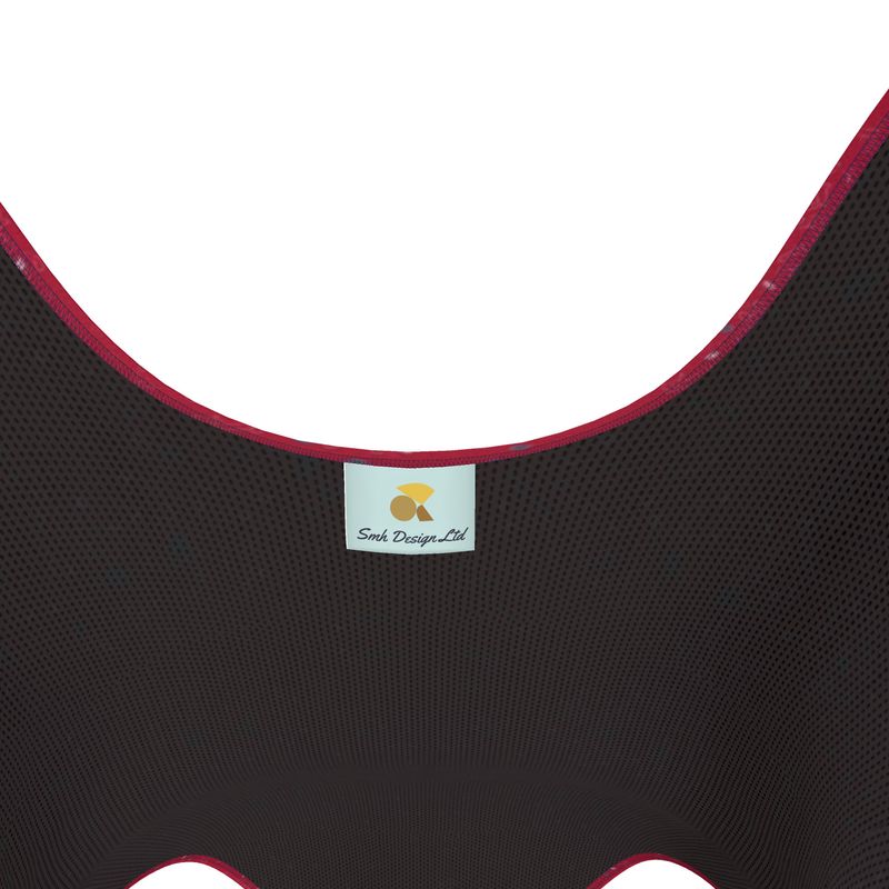 Clutter Collection - Activewear - Women - Swimsuit - Scatter Path Design - Cardinal Red & Multi