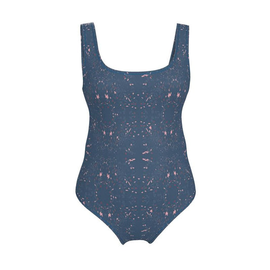 Clutter Collection - Activewear - Women - Swimsuit - Scatter Path Design - Chambray & Multi