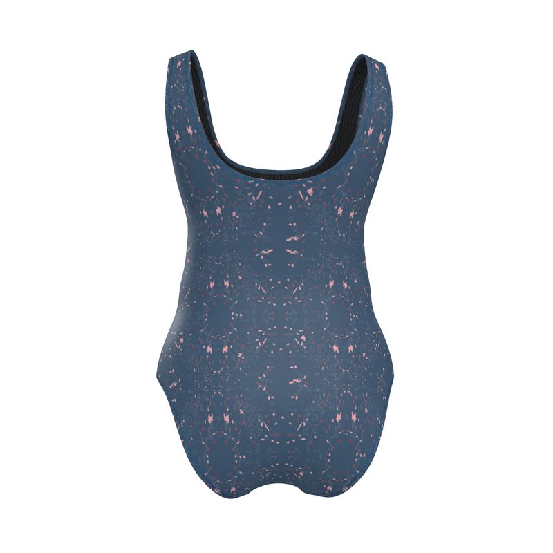Clutter Collection - Activewear - Women - Swimsuit - Scatter Path Design - Chambray & Multi