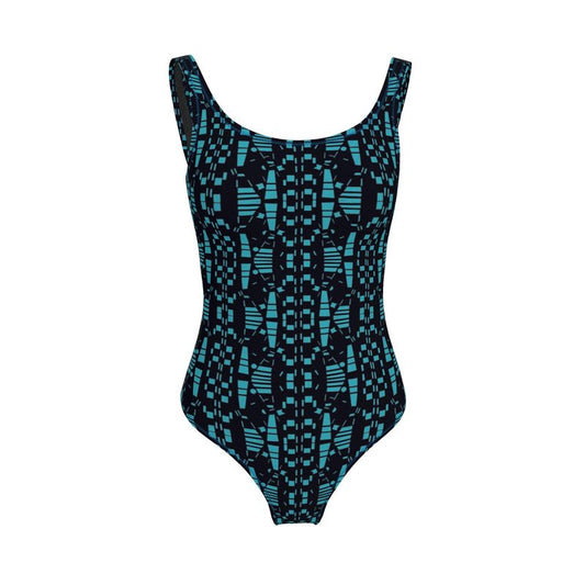 Activewear | Women | Swimsuit | City Views Design Black & Light Teal | Views in the City Collection