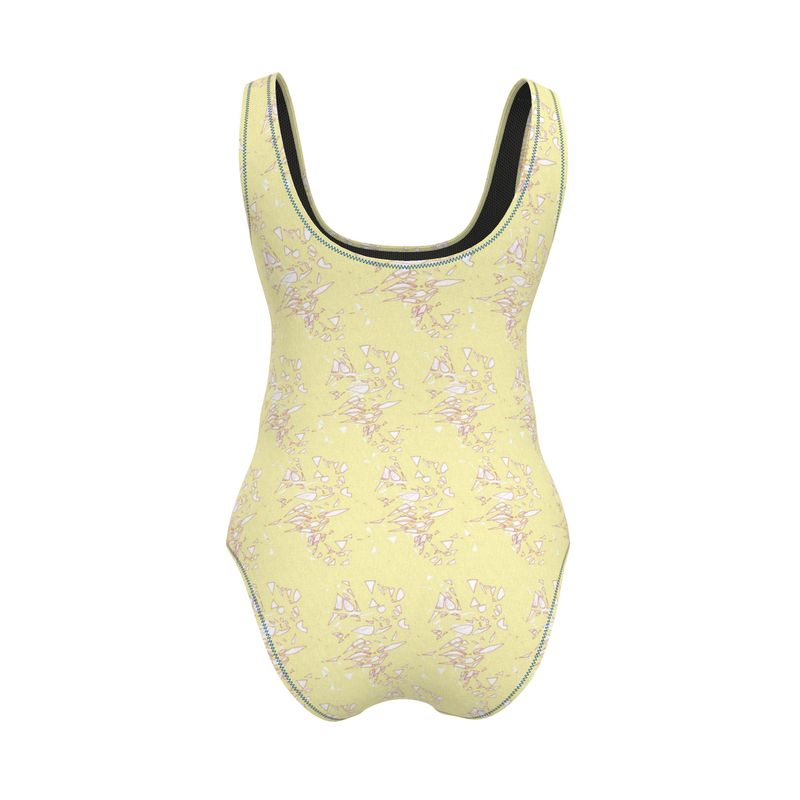 Activewear | Women | Swimsuit | Aspired Emergence Design White & Red Outline on Chamois | Breakthrough Collection