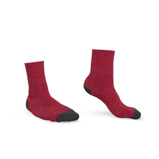 Approaching Christmas | Gifts | Men | Socks | Scatter Path Design Cardinal Red & Multi | Clutter Collection