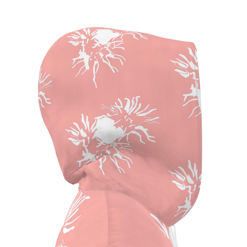 Women | Hooded Rain Mac | Abstract Whiskers Design Sundown & White | Outline Collection