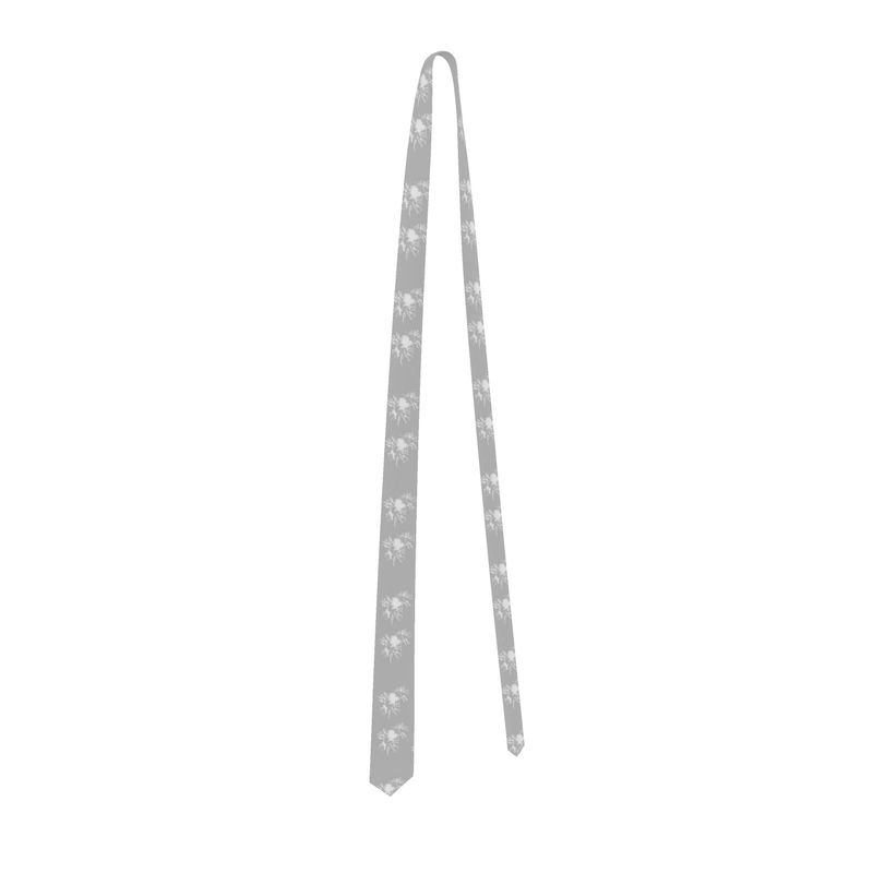 Men | Tie | Abstract Whiskers Design White on Grey 80% | Outline Collection