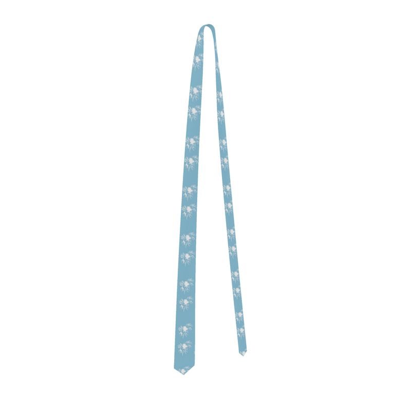 Men | Tie | Abstract Whiskers Design White on Cornflower | Outline Collection