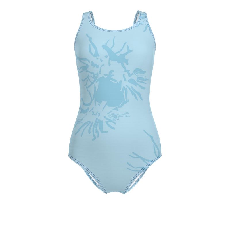 Activewear - Outline Collection - Women - Swimsuit - Abstract Whiskers Design - Cornflower