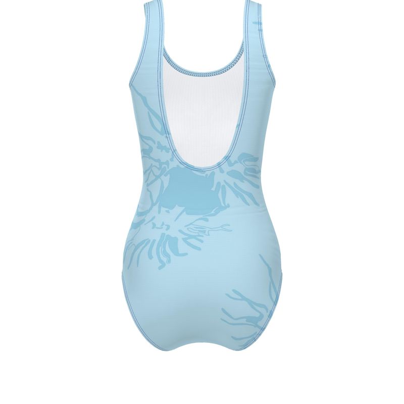 Activewear - Outline Collection - Women - Swimsuit - Abstract Whiskers Design - Cornflower