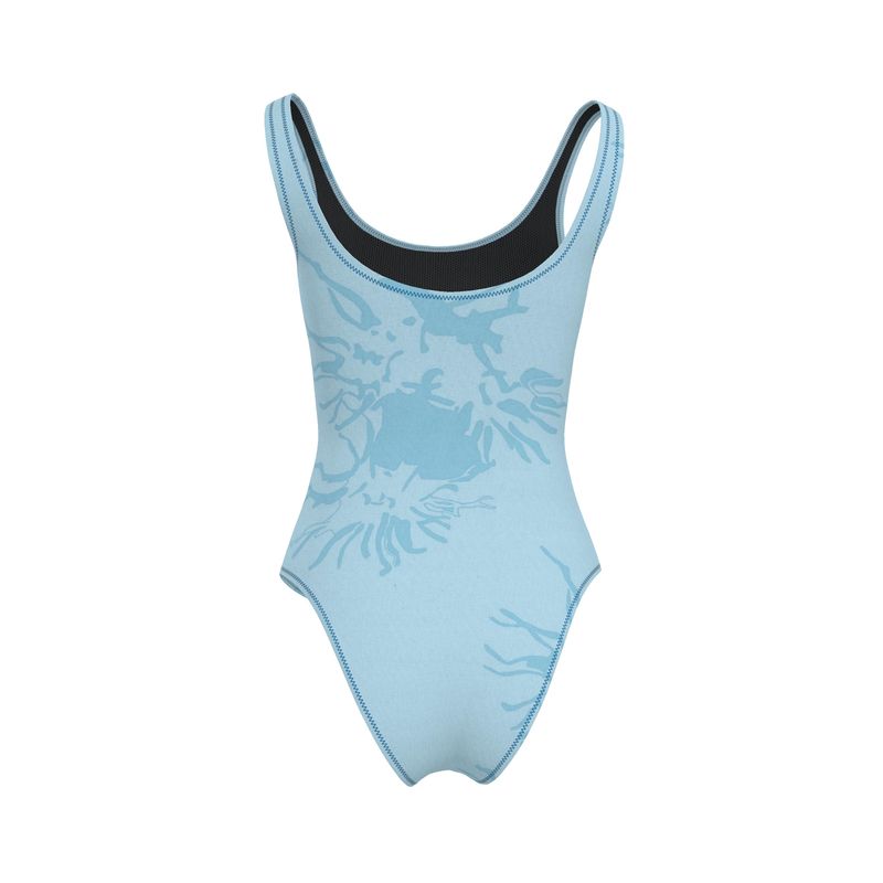 Activewear | Women | Swimsuit | Abstract Whiskers Design Cornflower | Outline Collection |