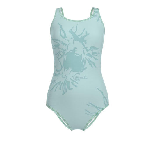 Activewear - Outline Collection - Women - Swimsuit - Abstract Whiskers Design - Shadow Green