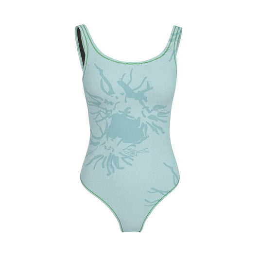 Activewear | Women | Swimsuit | Abstract Whiskers Design Shadow Green | Outline Collection