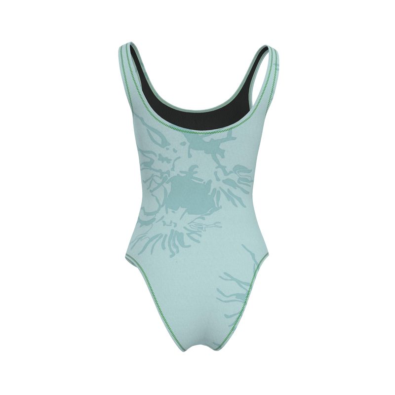 Activewear | Women | Swimsuit | Abstract Whiskers Design Shadow Green | Outline Collection